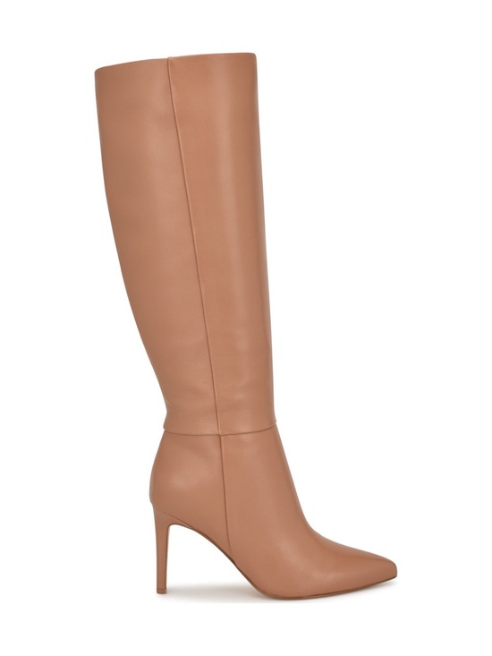 Nine West Shoes - 🖤🖤 Nine West Richy Heeled Boots - Light Natural Tone Leather Knee High Boot